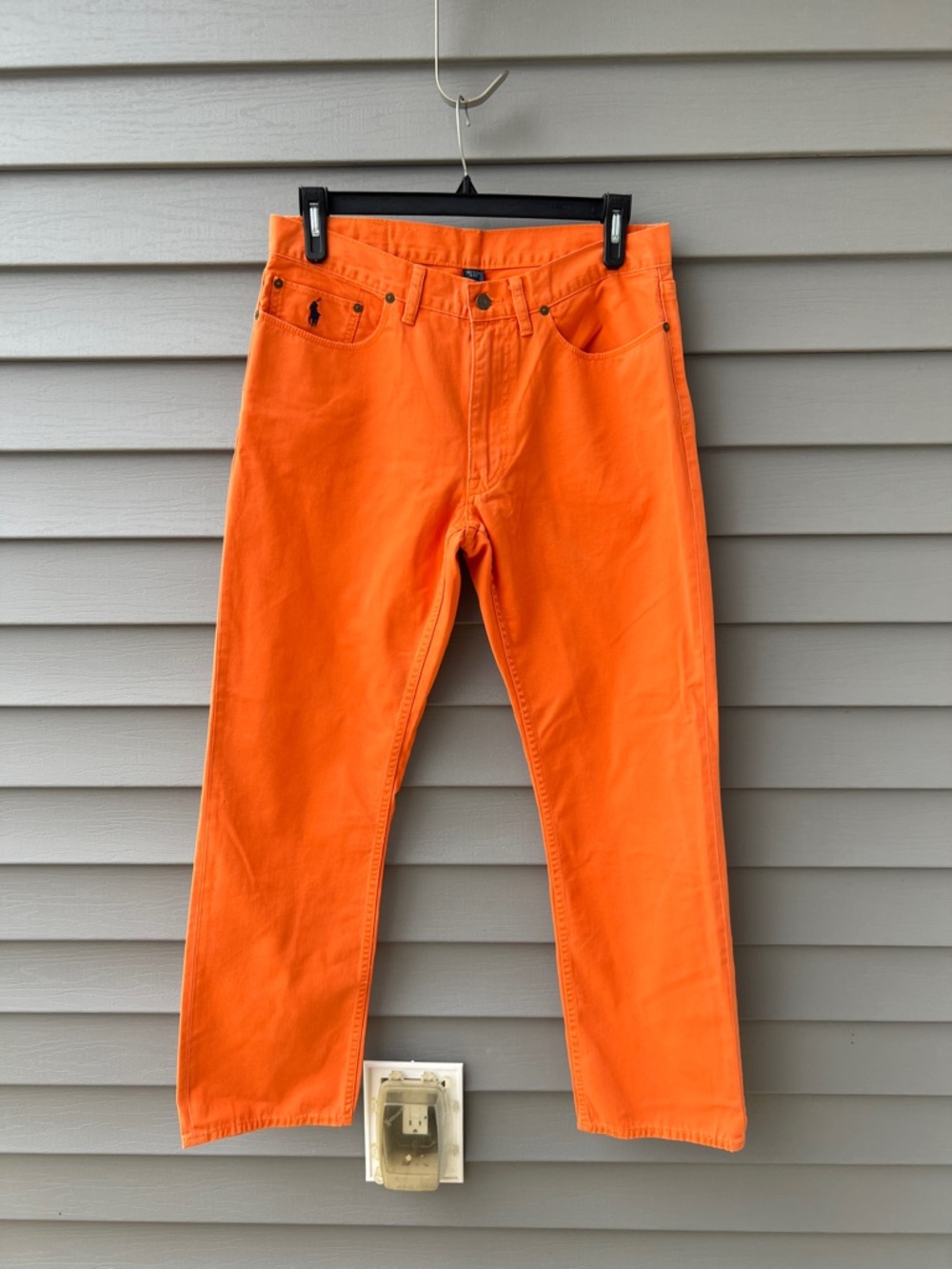 Polo Ralph Lauren Vintage Orange Pants Men 33x30 Embroidered Logo Cotton